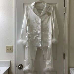 Bridal Feather Satin Pjs